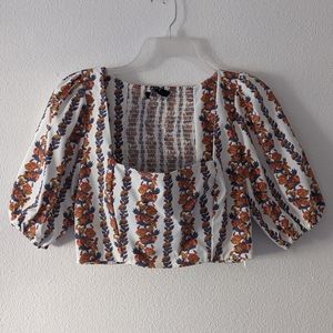 {OPT} Brand New Crop Floral Top